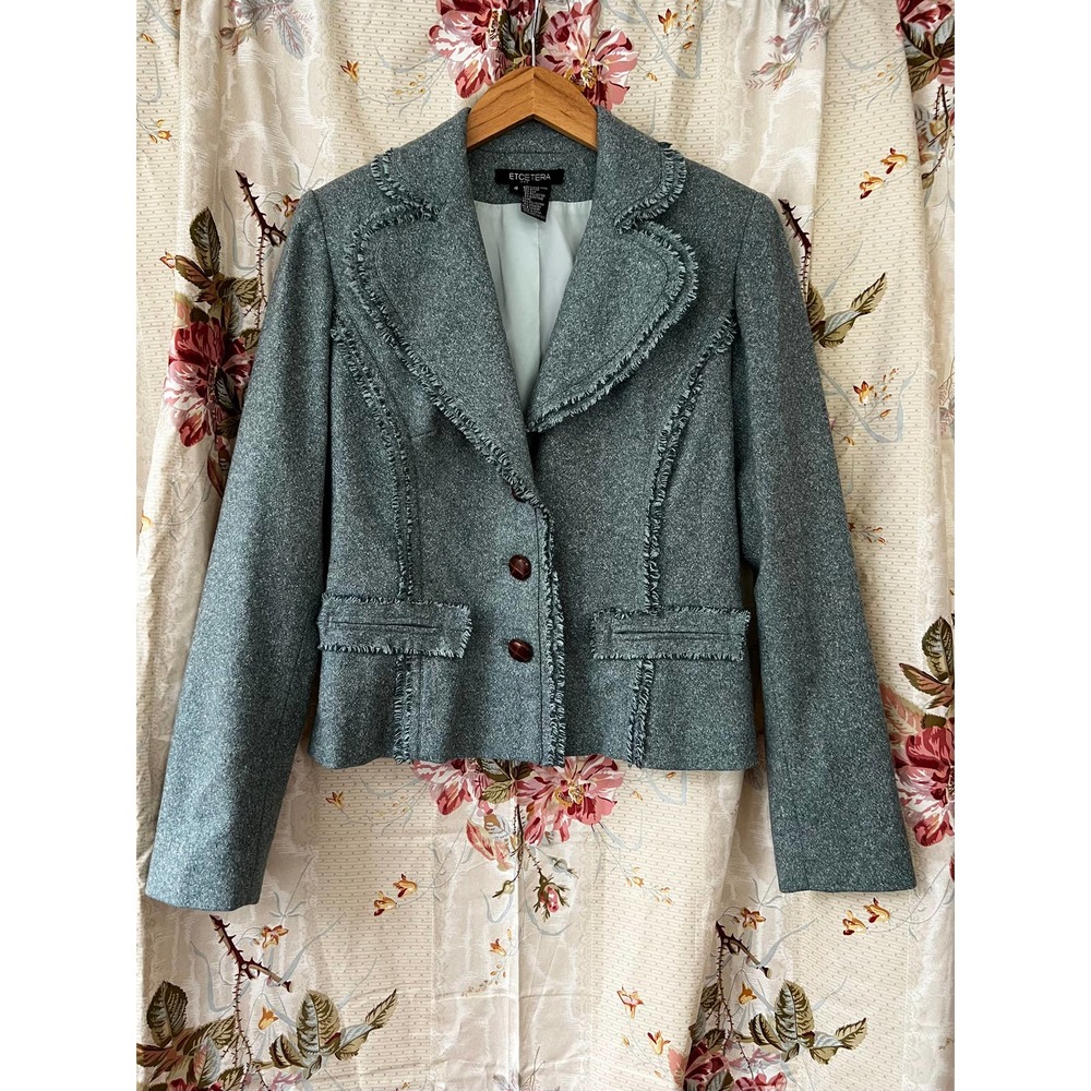 Etcetera Women Blazers, Jackets and Vests 4 Gray/Teal